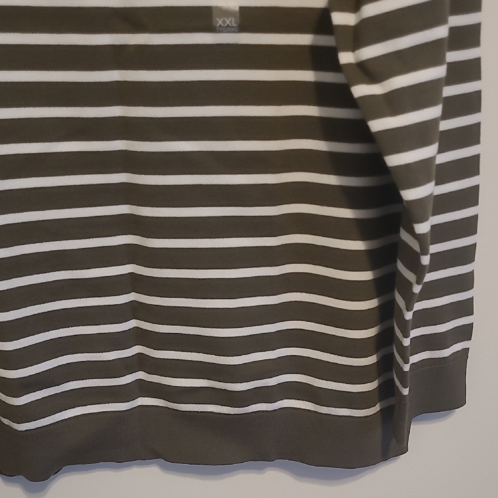 Tommy Hilfiger Olive and White Striped Sweatshirt - Picture 4 of 7
